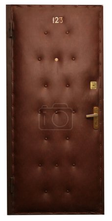 Door in brown artificial skin