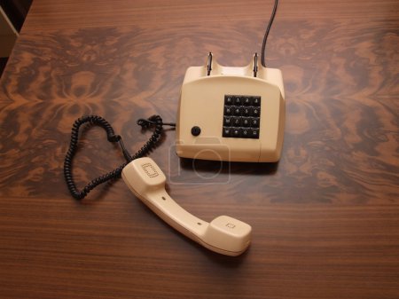 Old retro phone with a modern digital numpad