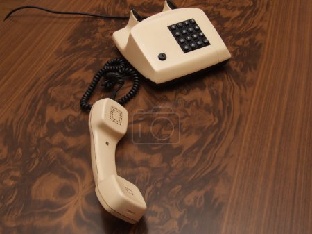 Old retro phone with a modern digital numpad