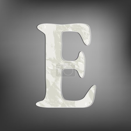 Letter E render on grey background