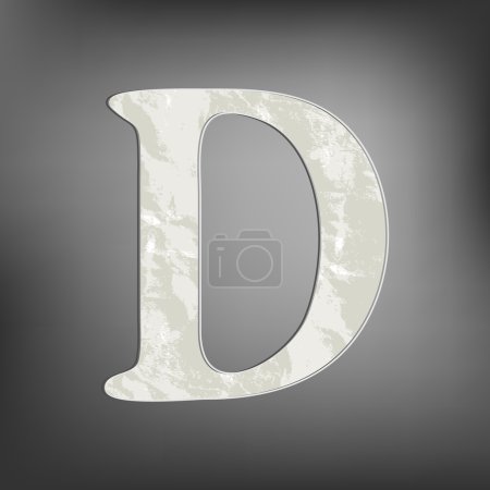 Letter D render on grey background
