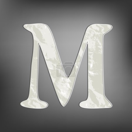 Letter M render on grey background