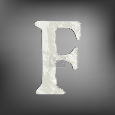 Letter F render on grey background
