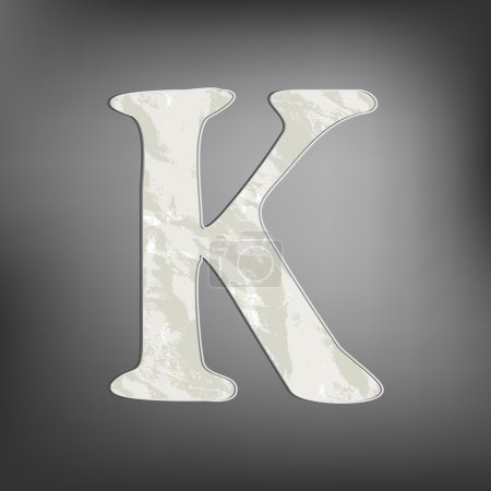 Letter K render on grey background